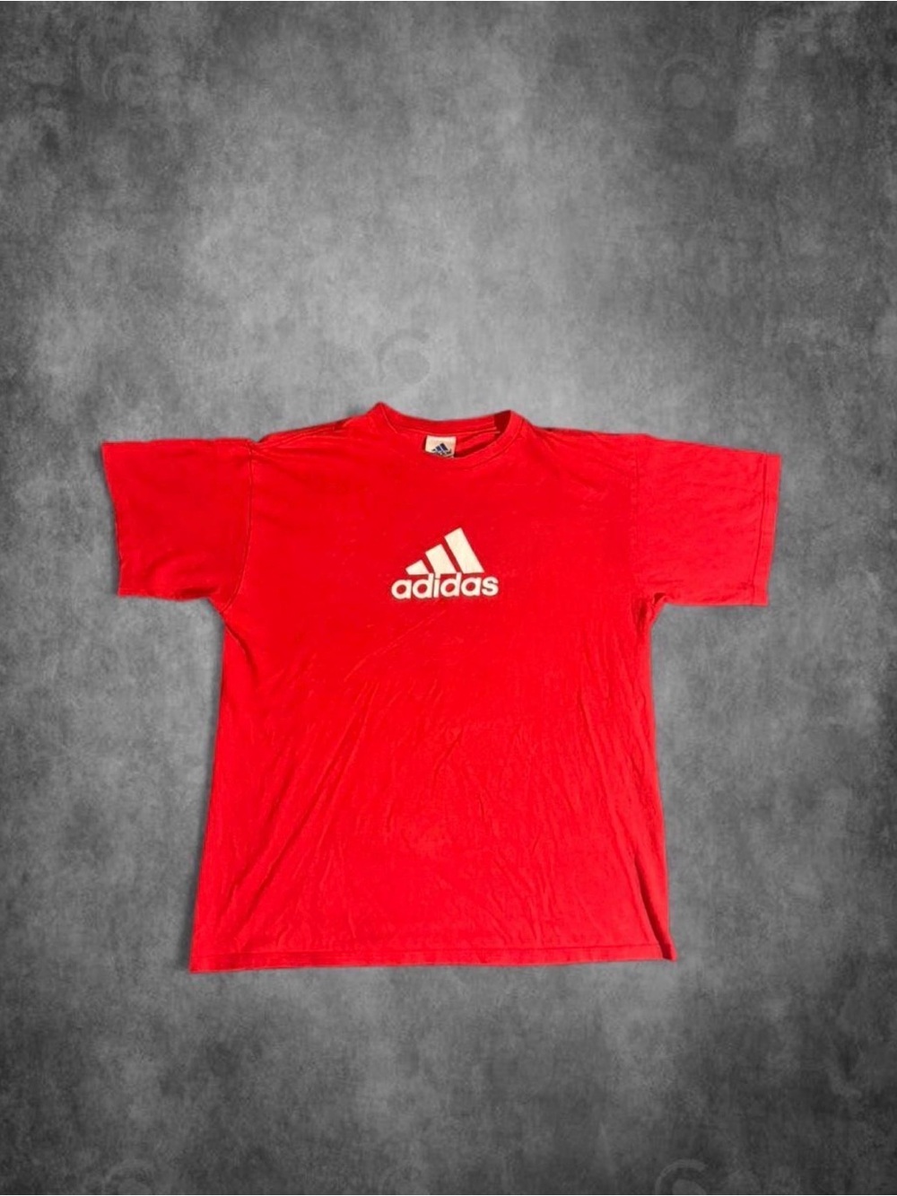 adidas Red Tee with White Center Logo